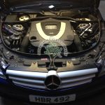 Mercedes CL500 C216 engine bay after lpg conversion