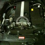 Mercedes W203 Kompresso engine close up after autogas system installation