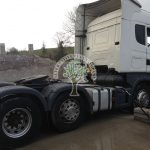 Scania 6 cylinder HGV Truck Diesel Blend LPG Autogas filling up at autogas station